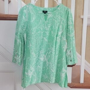 JM COLLECTION Mint Green Shirt Top Size Medium
